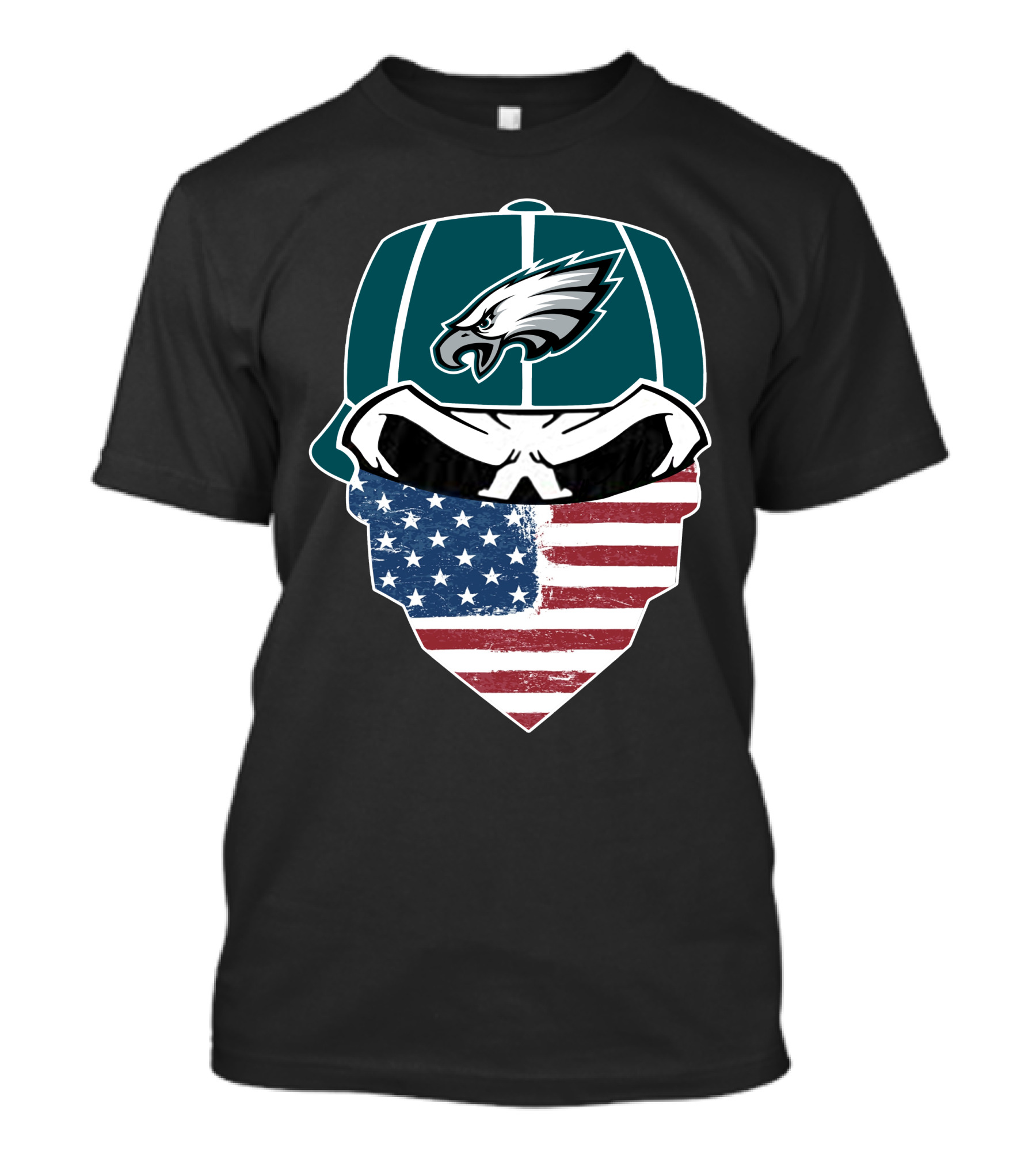 Eagles Skull American Flag Bandana T-Shirt
