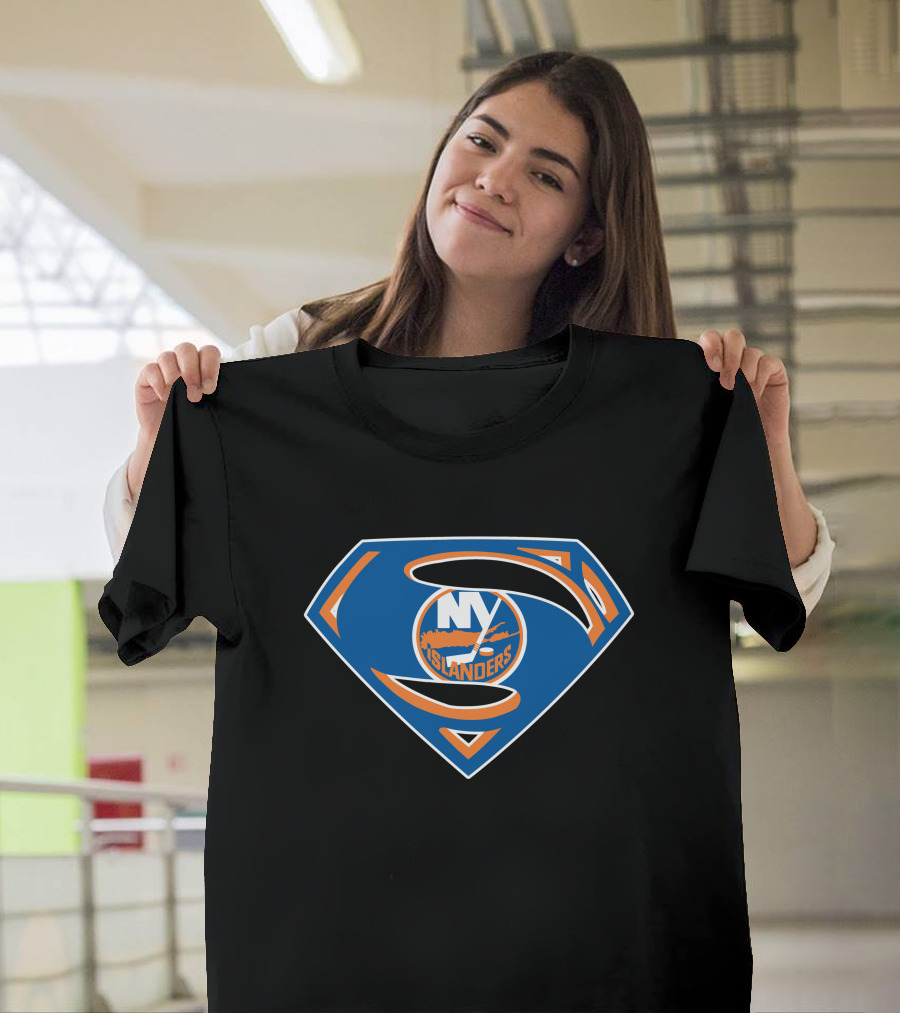 Superman NY Islanders Logo Mashup T-Shirt