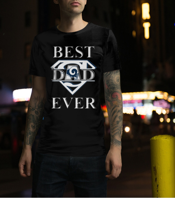 Best Dad Ever Rams Super Hero T-Shirt