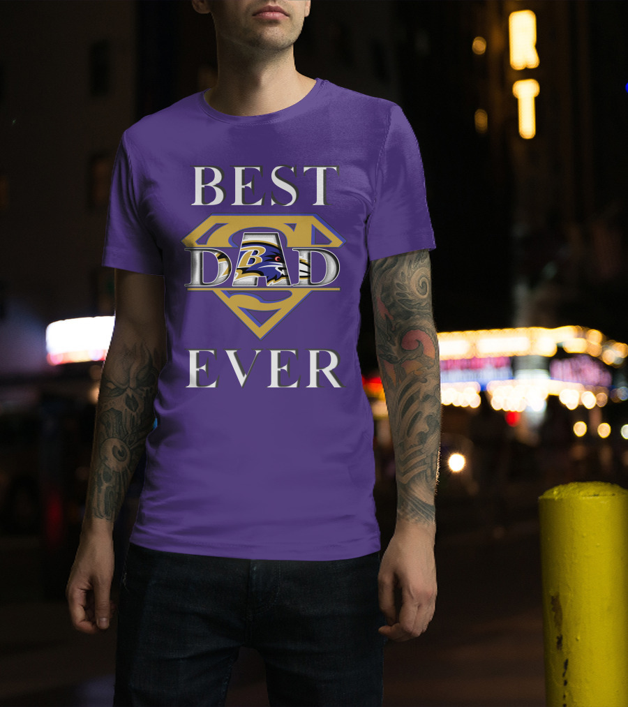 Best Dad Ever Ravens Superman T-Shirt