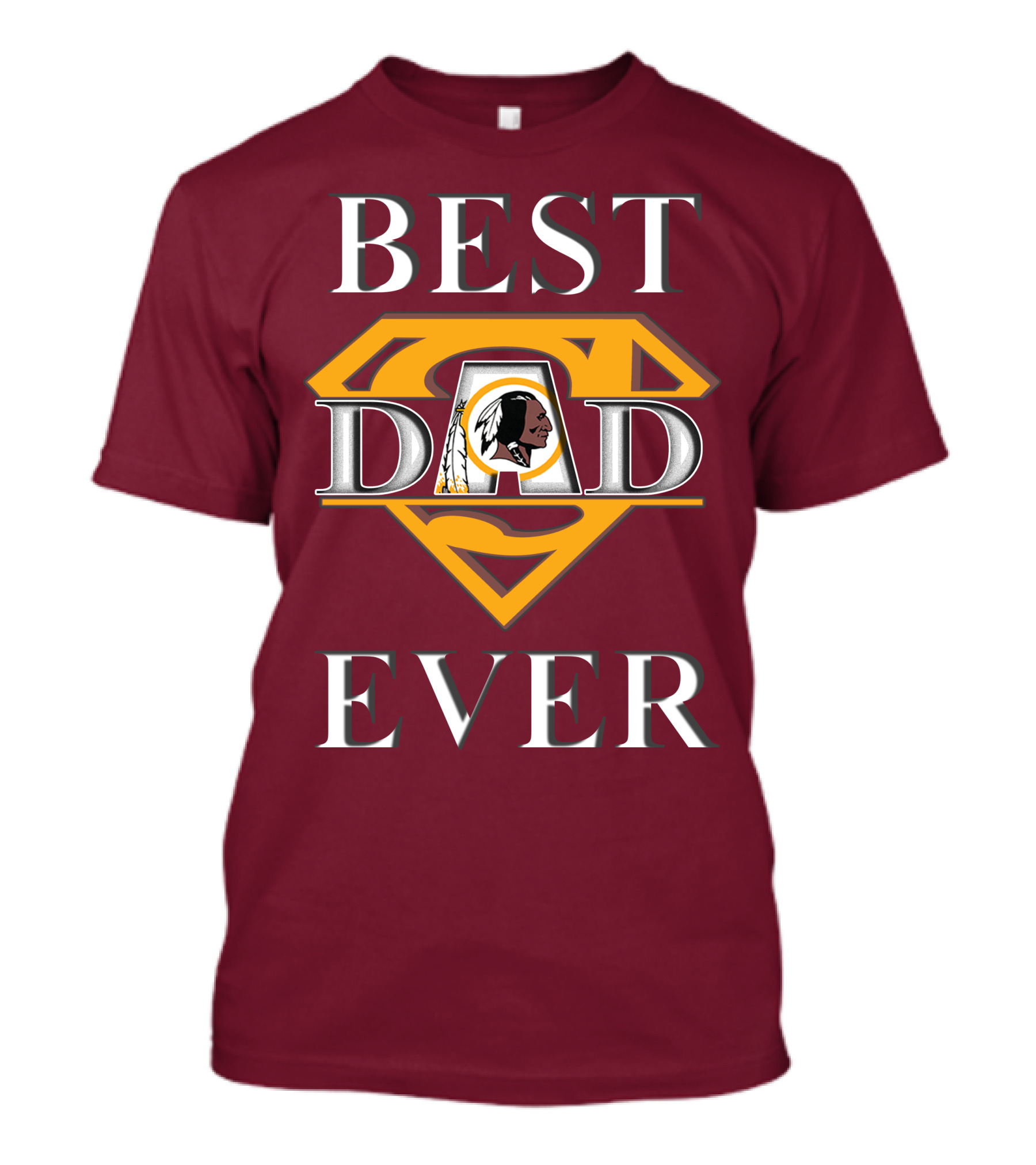 Best Dad Ever Redskins Logo Superman Symbol T-Shirt