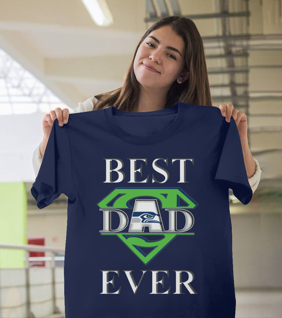Seahawks Best Dad Ever Superhero T-Shirt