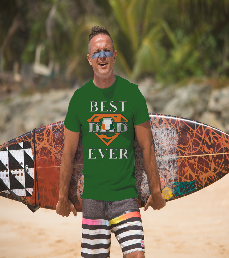 Best Dad Ever Miami Hurricanes Superman T-Shirt