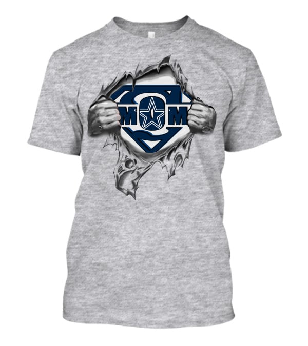 Mom Cowboys Super Logo Star Blue Superman T-Shirt