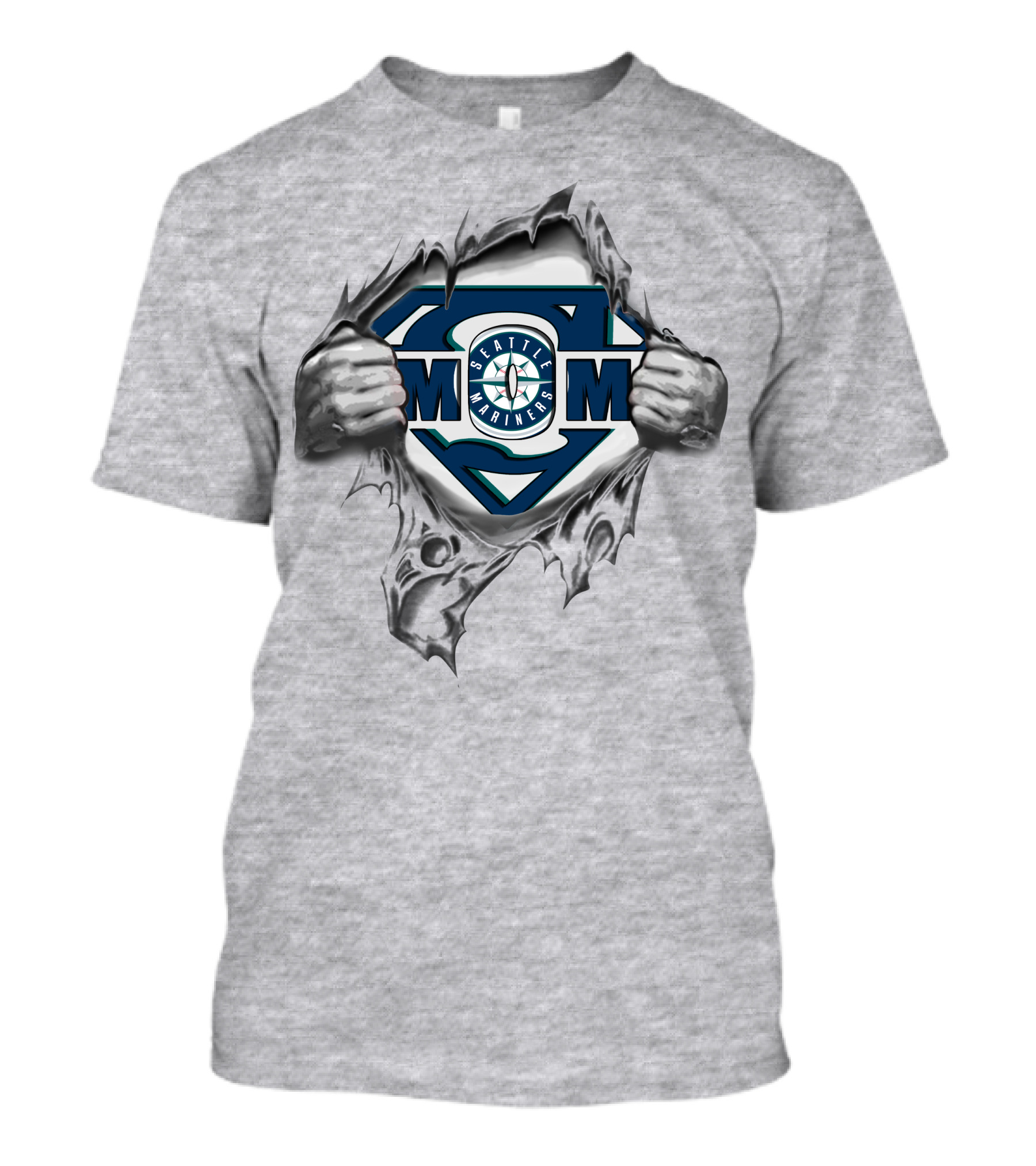 Seattle Mariners Super Fan Emblem With Tearing Effect T-Shirt