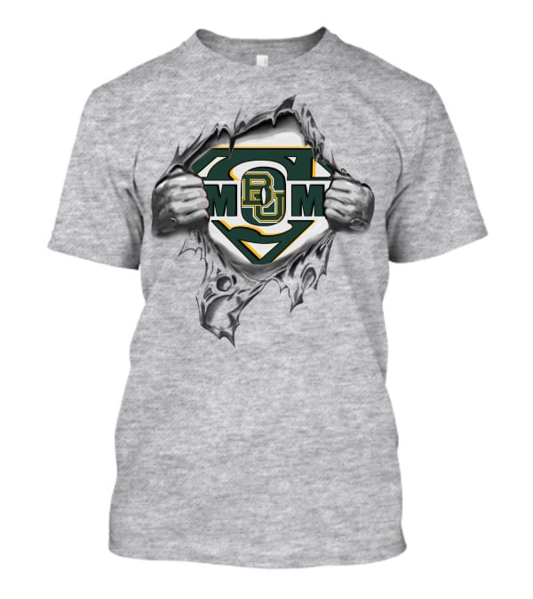 Baylor Bear BU Mom Superman Crest T-Shirt
