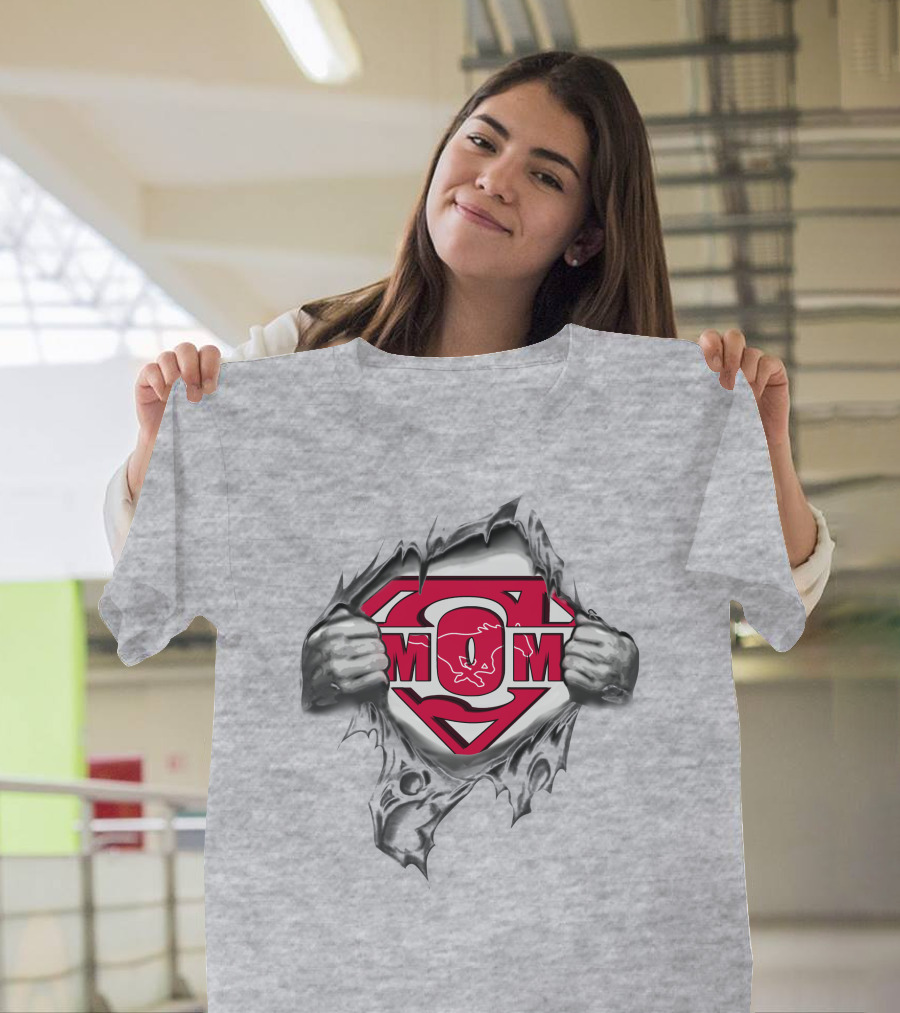 SMU Mustangs Superman Logo Torn Shirt Effect T-Shirt