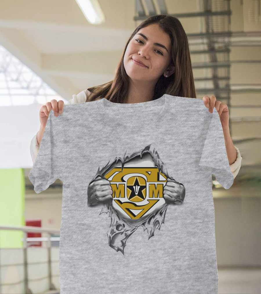 Vanderbilt Commodores Super Mom Star Logo 3D Ripped Metal T-Shirt