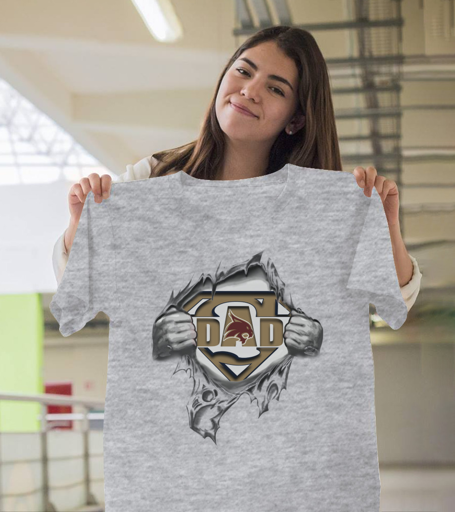 Texas State Bobcats Super Dad Superman T-Shirt