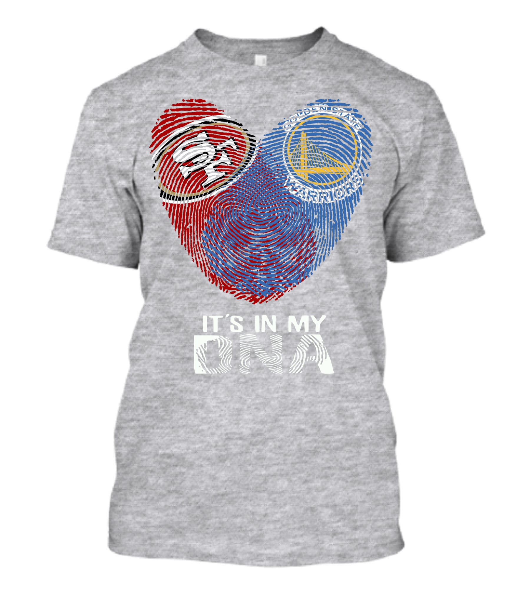 49ers Golden State Warriors Fingerprint It's In My Dna T-Shirt