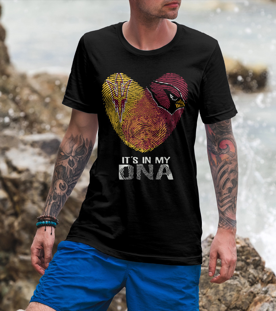 It's In My DNA Cardinals Arizona State Fingerprint T-Shirt