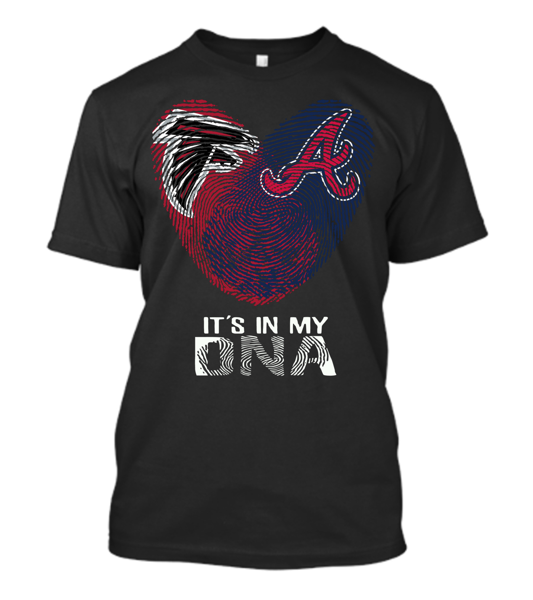 Falcons Braves Heart Fingerprint It's In My DNA T-Shirt