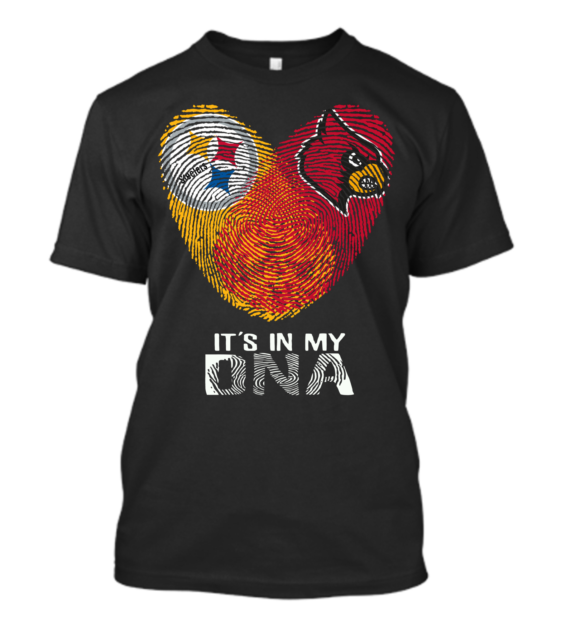 Steelers Cardinals It's In My Dna Football Team Pride Fingerprint T-Shirt