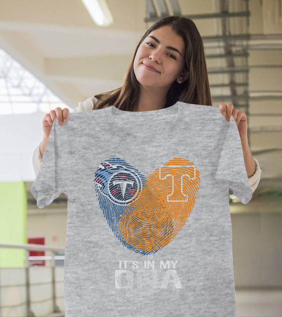 Tennessee Titans It's In My Dna Fingerprint Heart T-Shirt