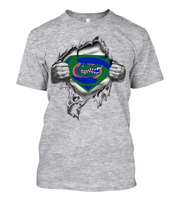 Gators Superhero Emblem Ripped Reveal T-Shirt