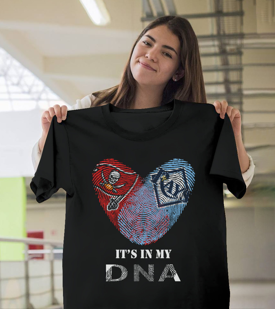 Buccaneers Rays It's In My DNA Fingerprint Heart T-Shirt