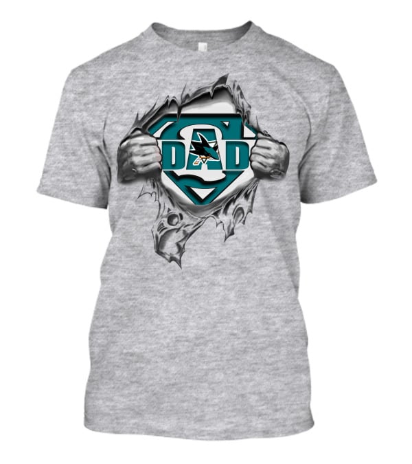 San Jose Sharks Super Dad Hero T-Shirt