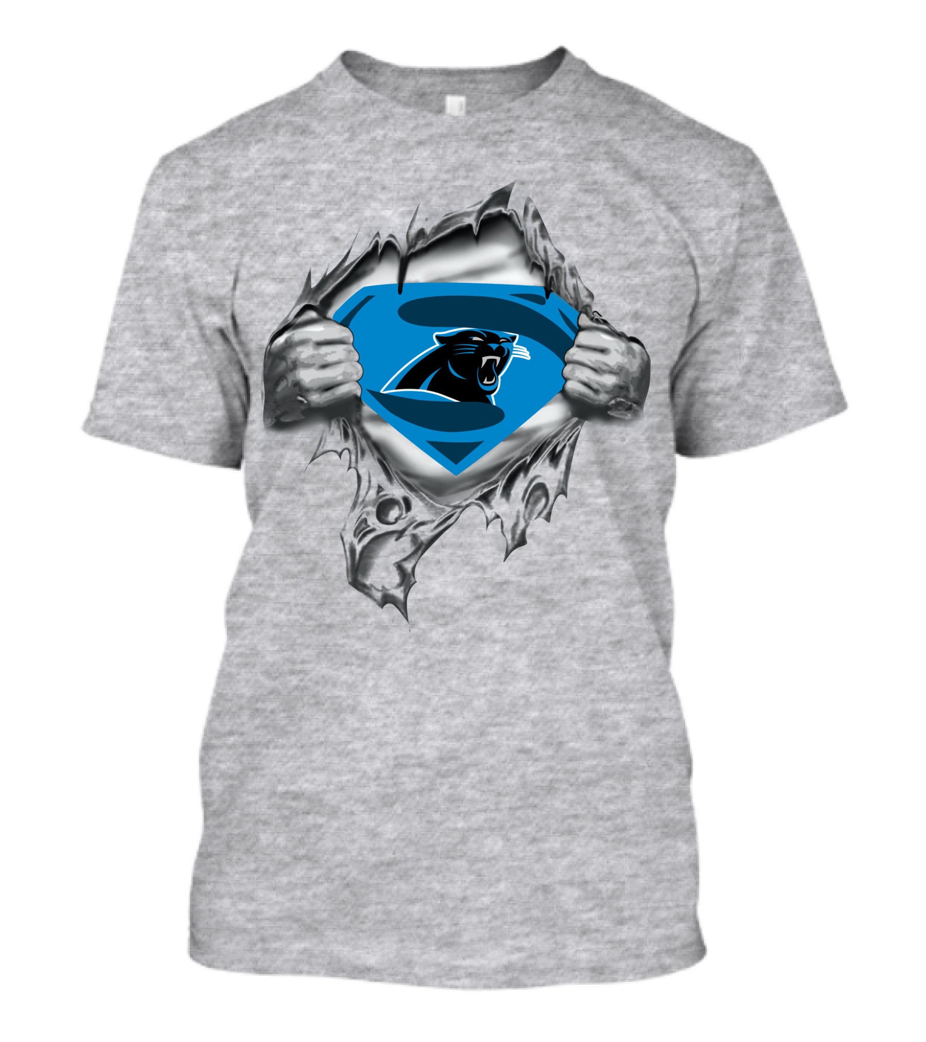 Carolina Panthers Ripped Superman Chest T-Shirt