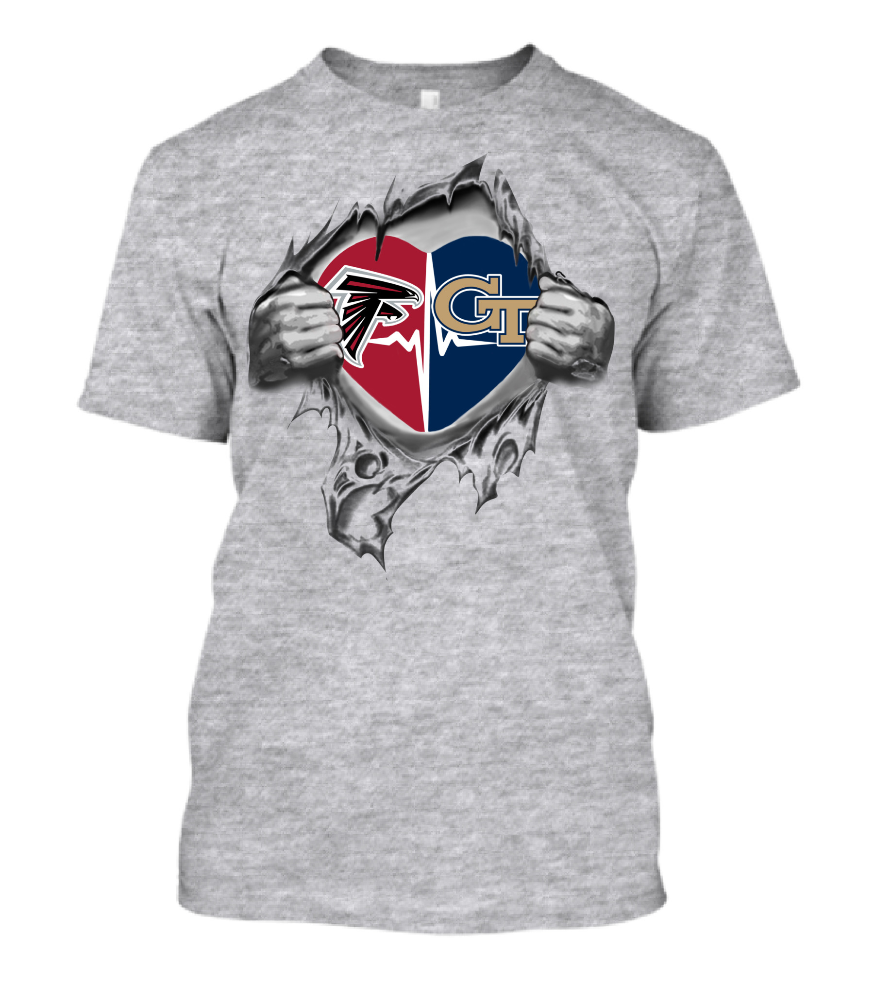 Falcons Georgia Tech Heartbeat Split T-Shirt
