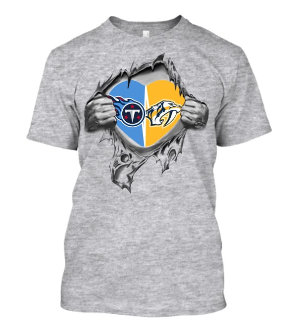 Tennessee Titans Nashville Predators Heart T-Shirt