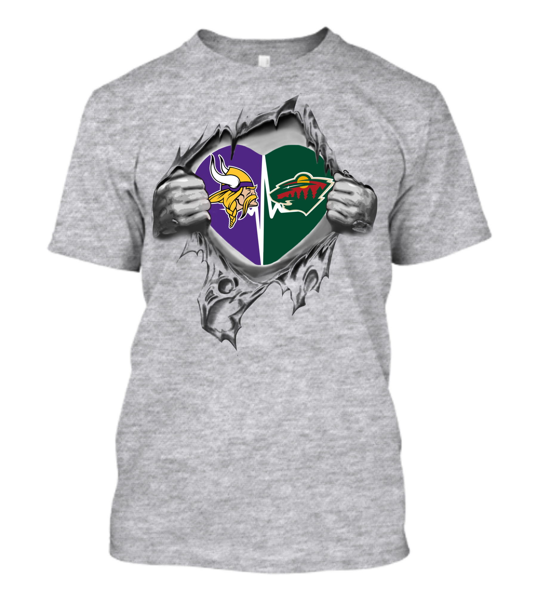 Vikings Wild Heart Split Logo Passion T-Shirt