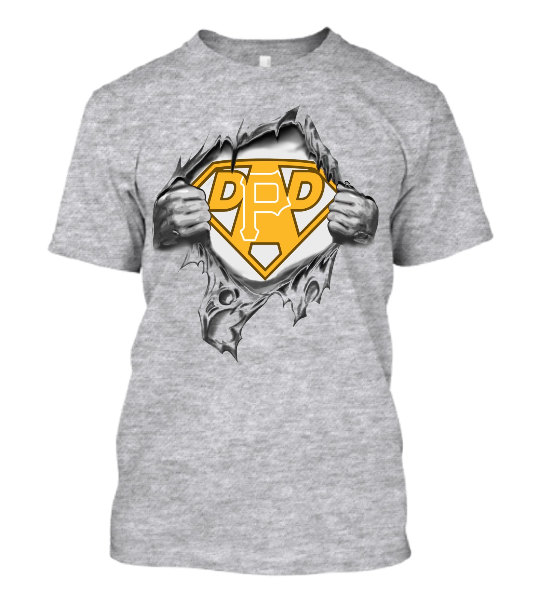 Pittsburgh Pirates Super Dad Logo Design With Ripped Chest Graphic Featuring Team Symbol T-Shirt