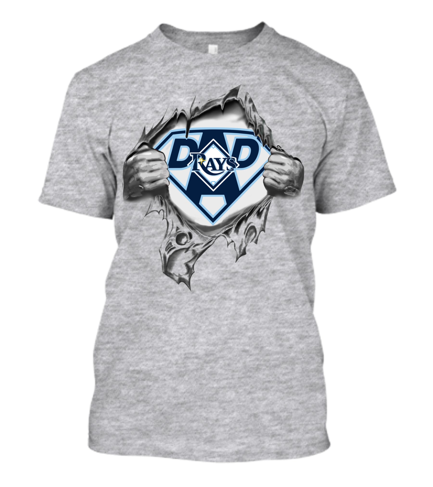 Tampa Bay Rays Super Dad Emblem Burst T-Shirt