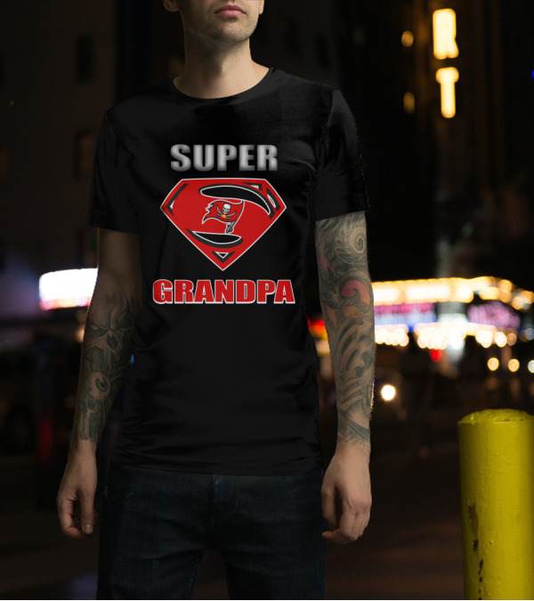 Super Grandpa Skull Flag Logo S Shield T-Shirt
