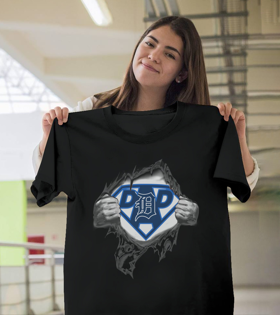 Detroit Tigers Super Dad Emblem Display T-Shirt