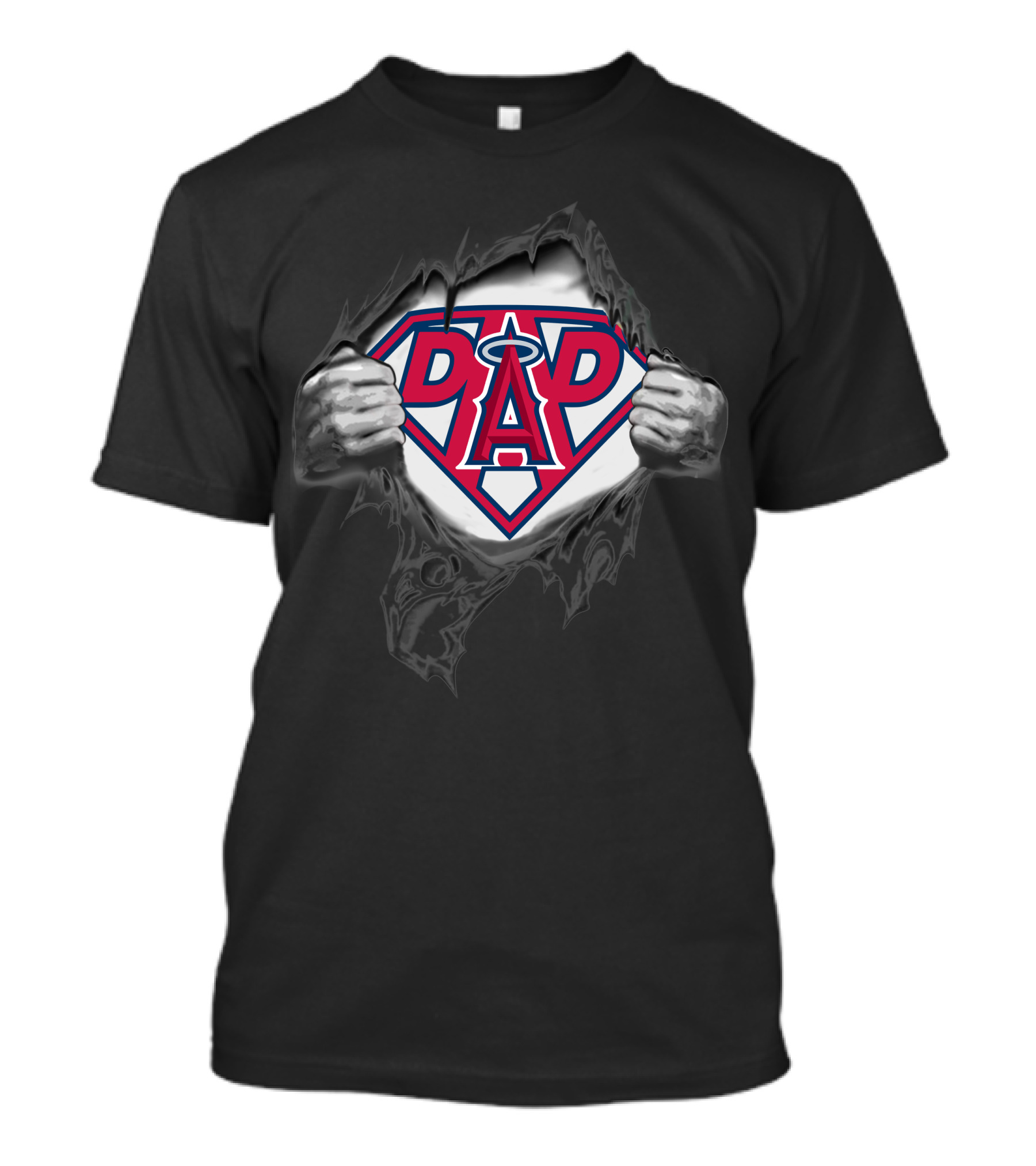 Los Angeles Angels Super Dad Logo In Superman T-Shirt