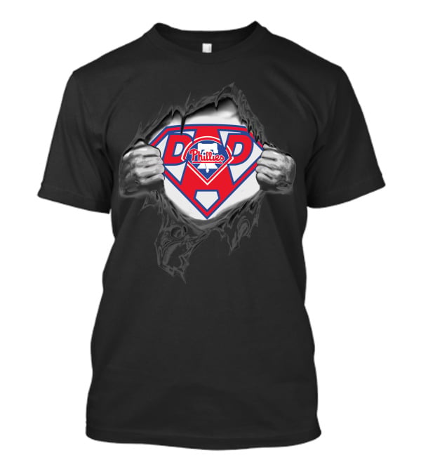 Philadelphia Phillies Dad Superhero Logo Fan T-Shirt