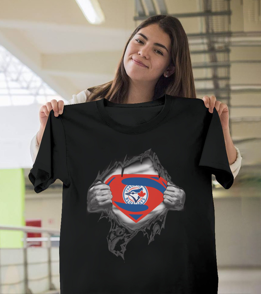 Toronto Blue Jays Superman Logo Burst T-Shirt