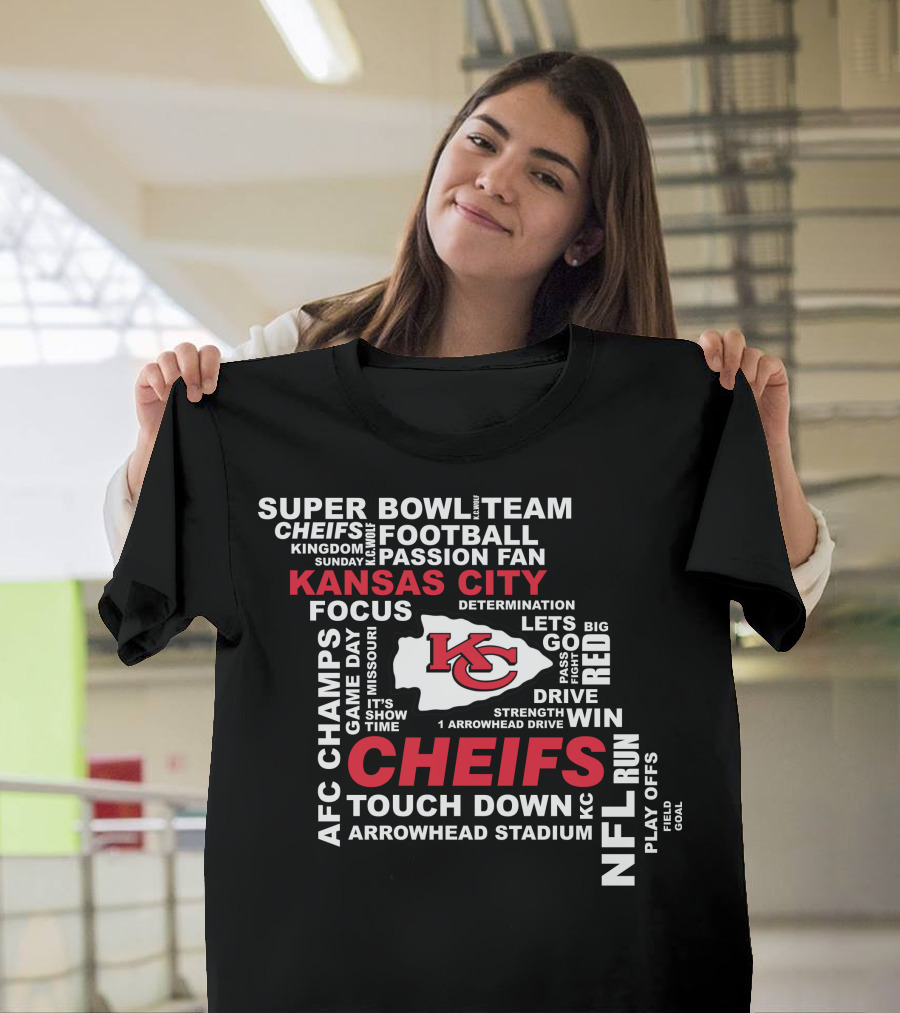 Kansas City Chiefs Super Bowl Afc Champs Nfl Team Football Touch Down Arrowhead Stadium T-Shirt