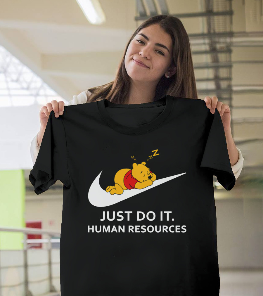 Winnie The Pooh Just Do It Human Resources Swoosh T-Shirt