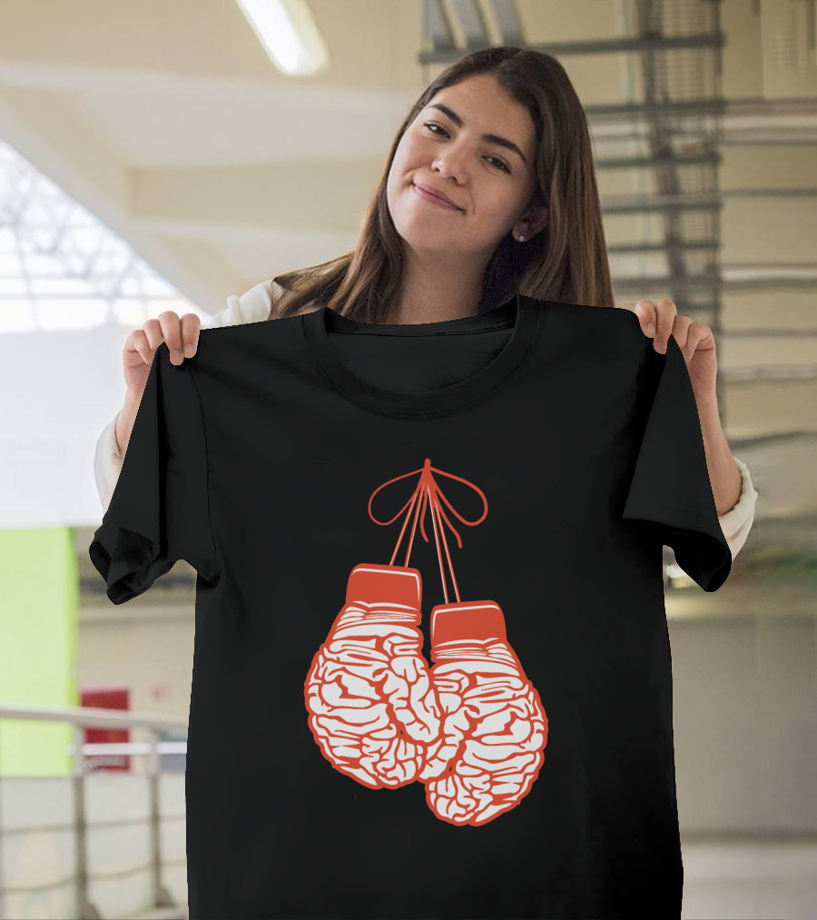 Brain-Shaped Boxing Gloves Boxer Brain Training Gym T-Shirt