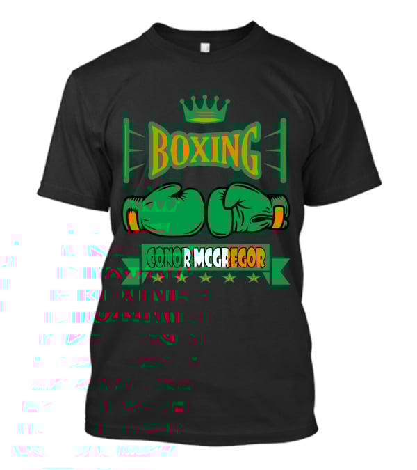 Boxing Conor Mcgregor Green Gloves Crown Stars T-Shirt