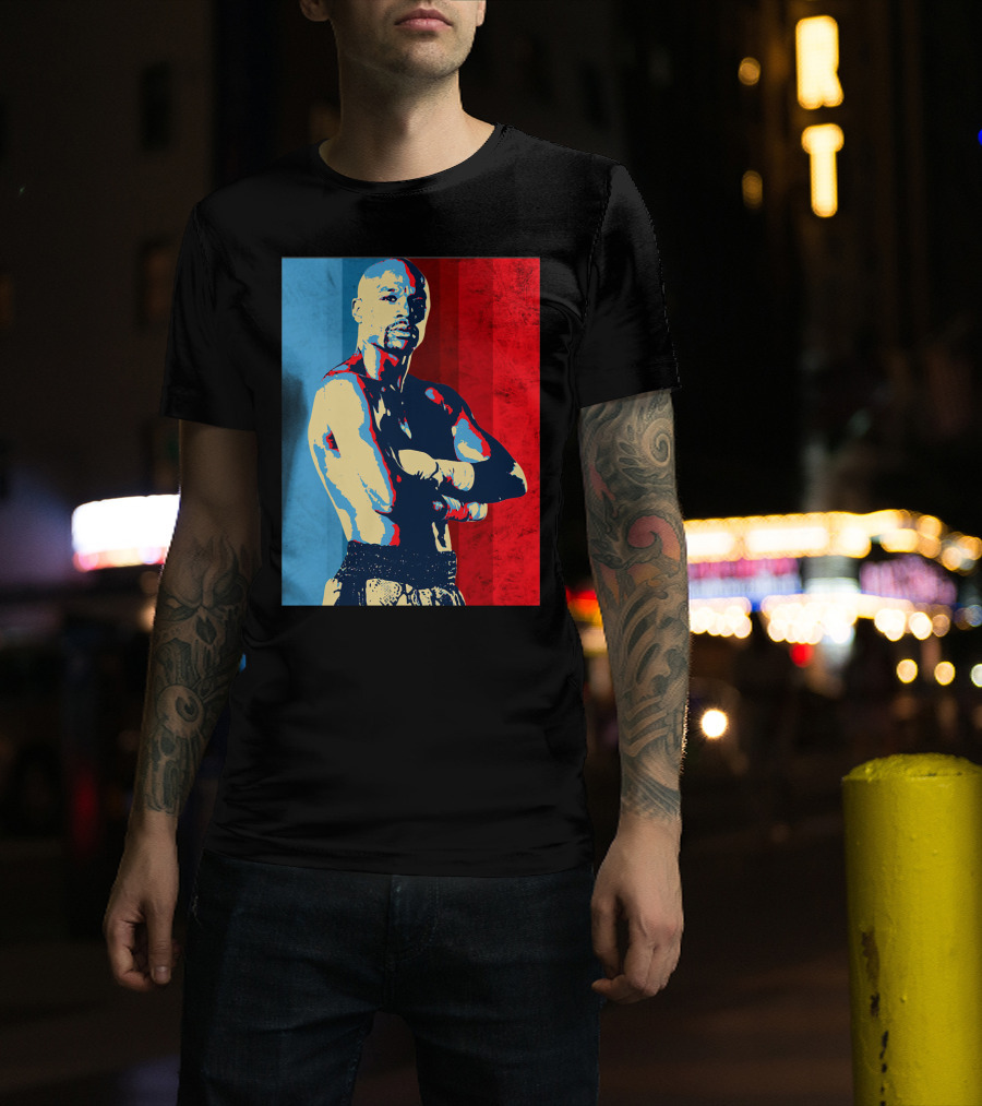The Money Team Boxing Icon Vintage Red And Blue Stripes T-Shirt