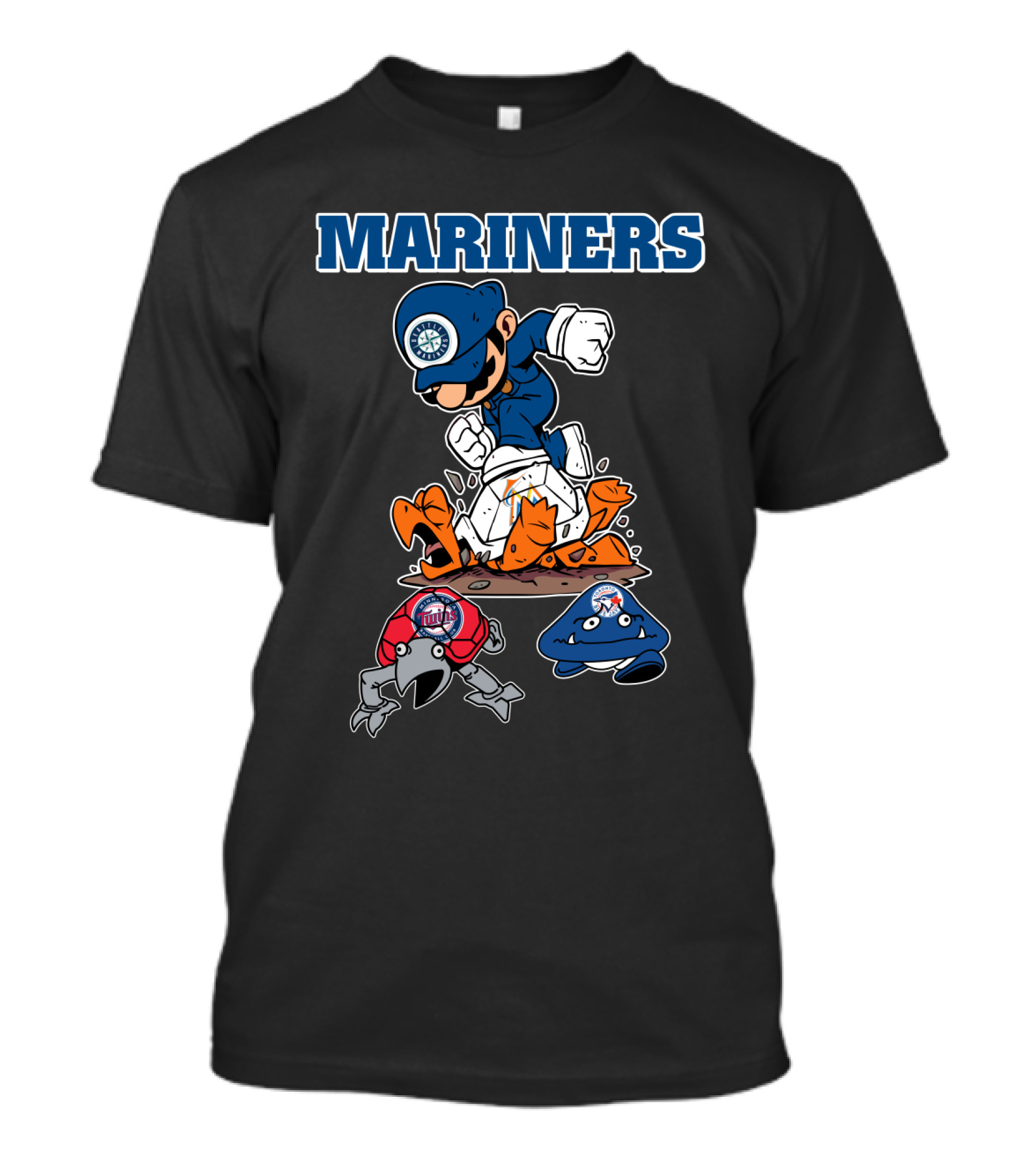 Mariners Seattle Baseball Character Action With Mascot Elements T-Shirt
