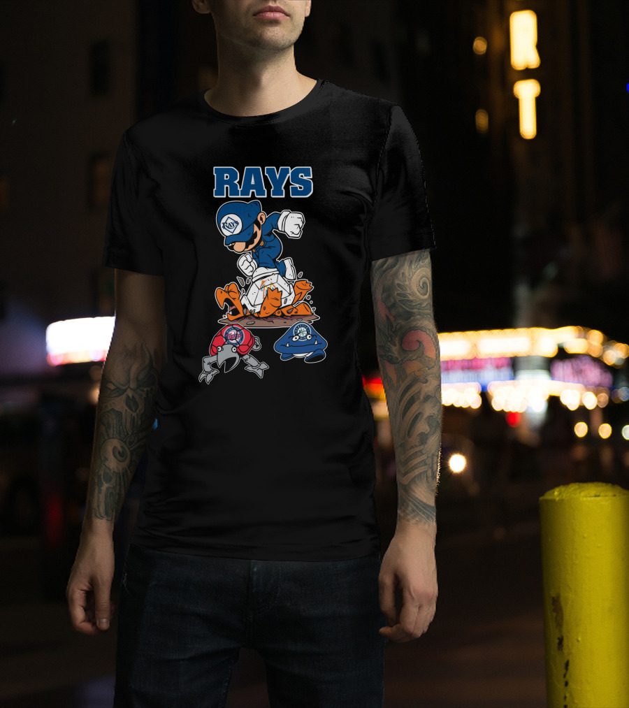 Rays Baseball Cartoon Characters With Action Poses T-Shirt