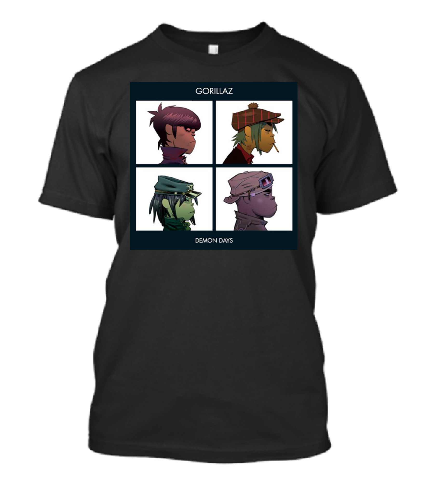 Gorillaz Demon Days Album Cover Characters Quadrant T-Shirt