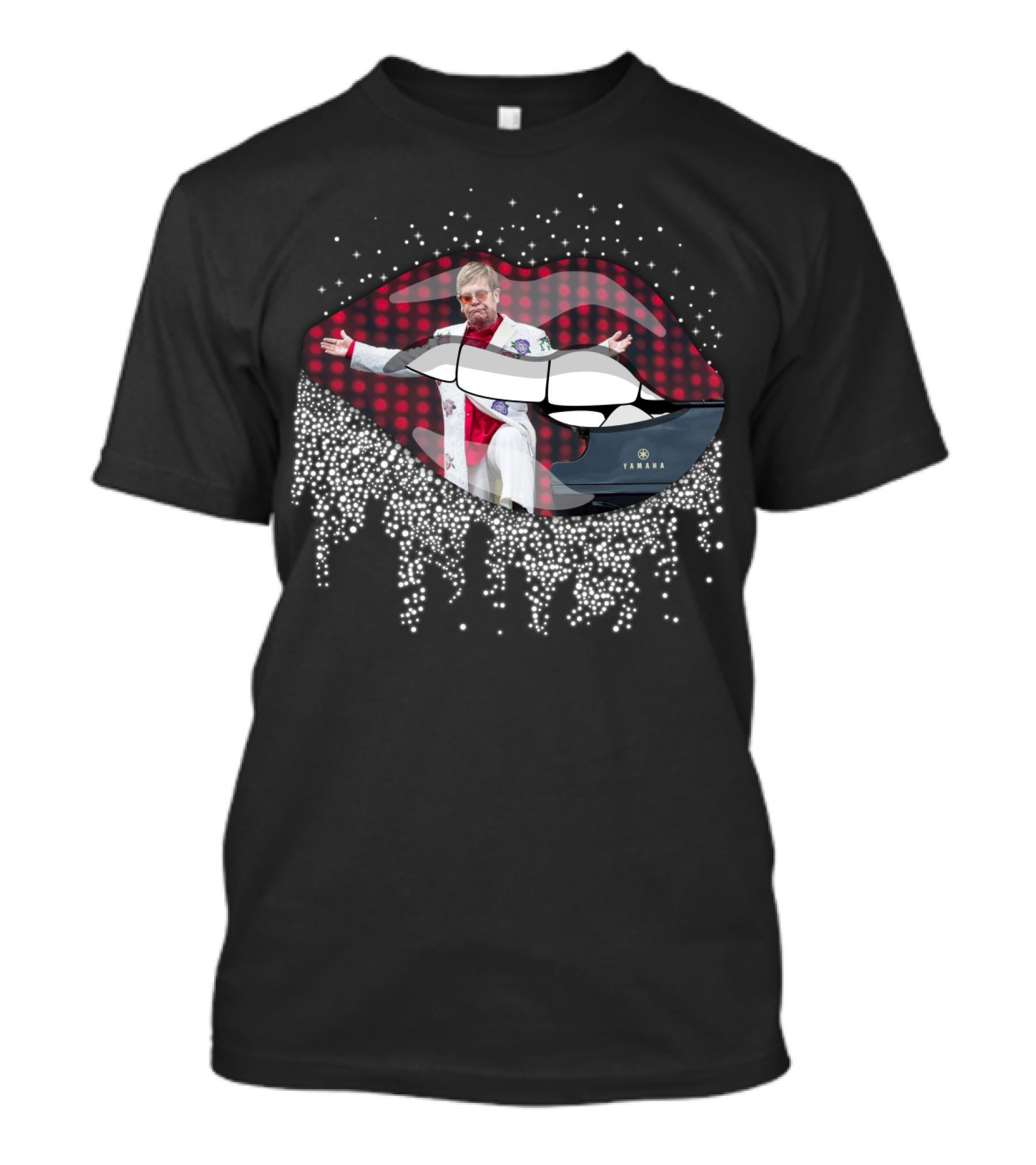 Elton John Yamaha Lips Sparkle Red Costume T-Shirt