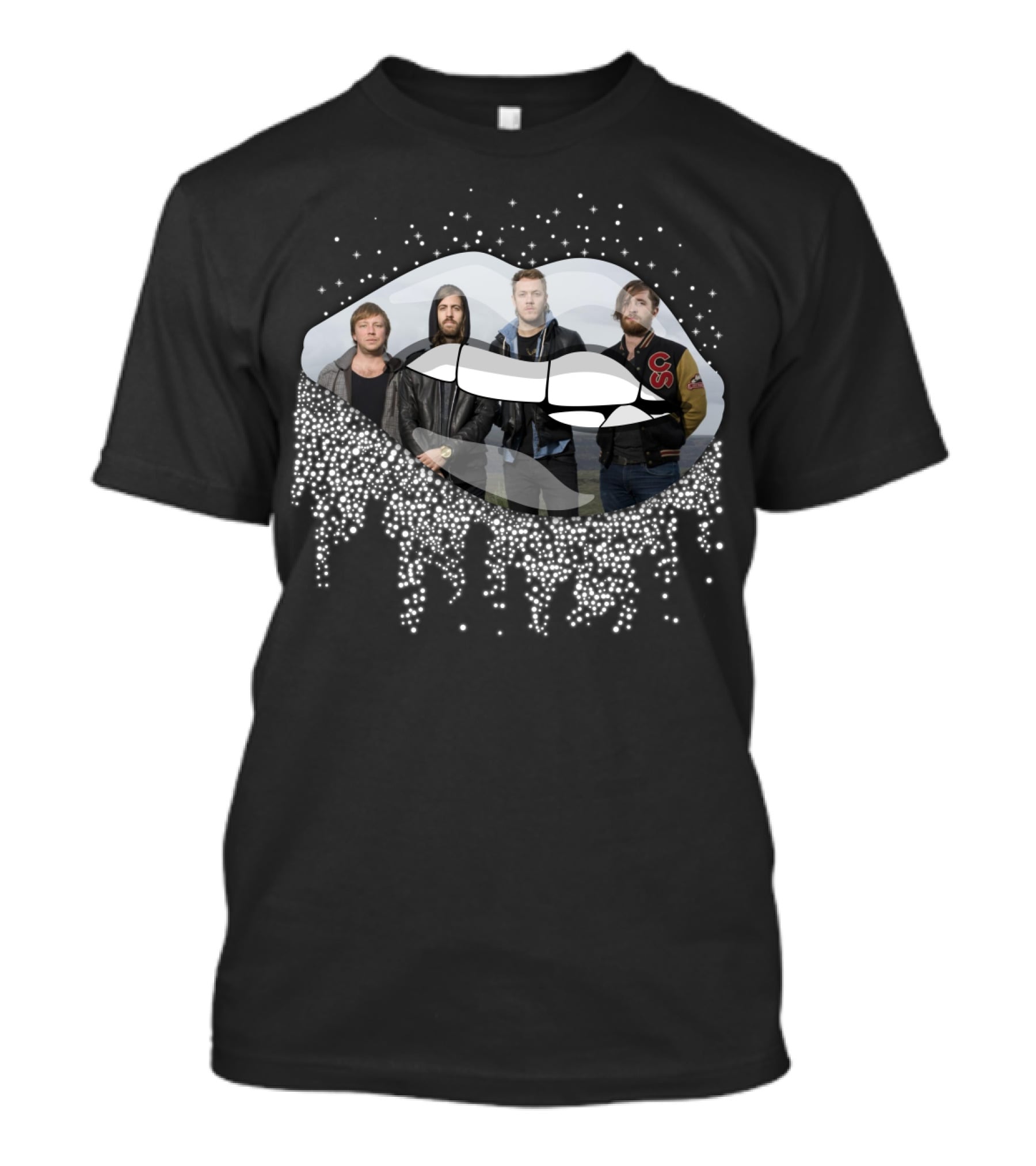 Imagine Dragons Band Inside Glittering Lips T-Shirt