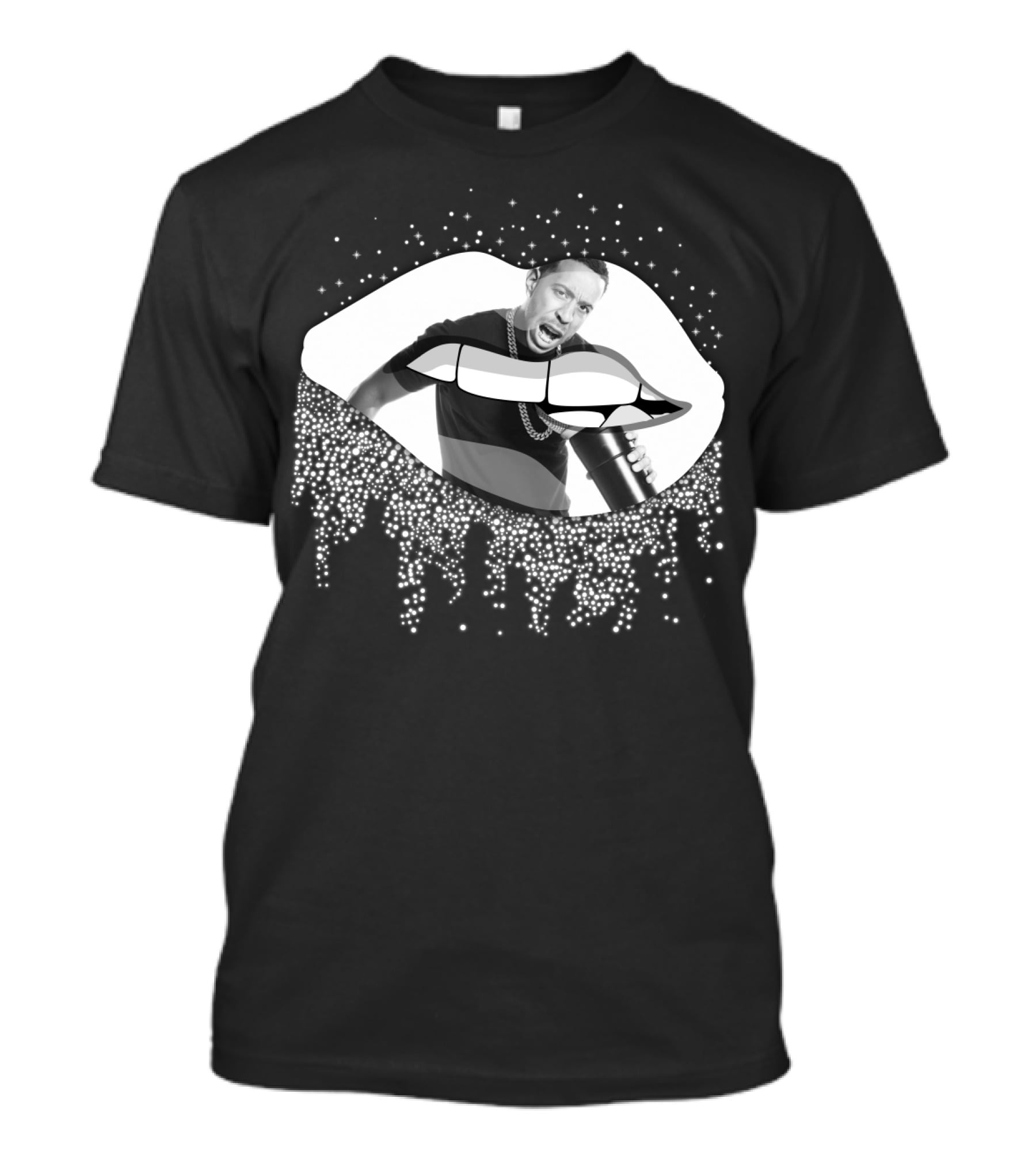 Ludacris Graphic Lips Illustration With Black And White Cup T-Shirt