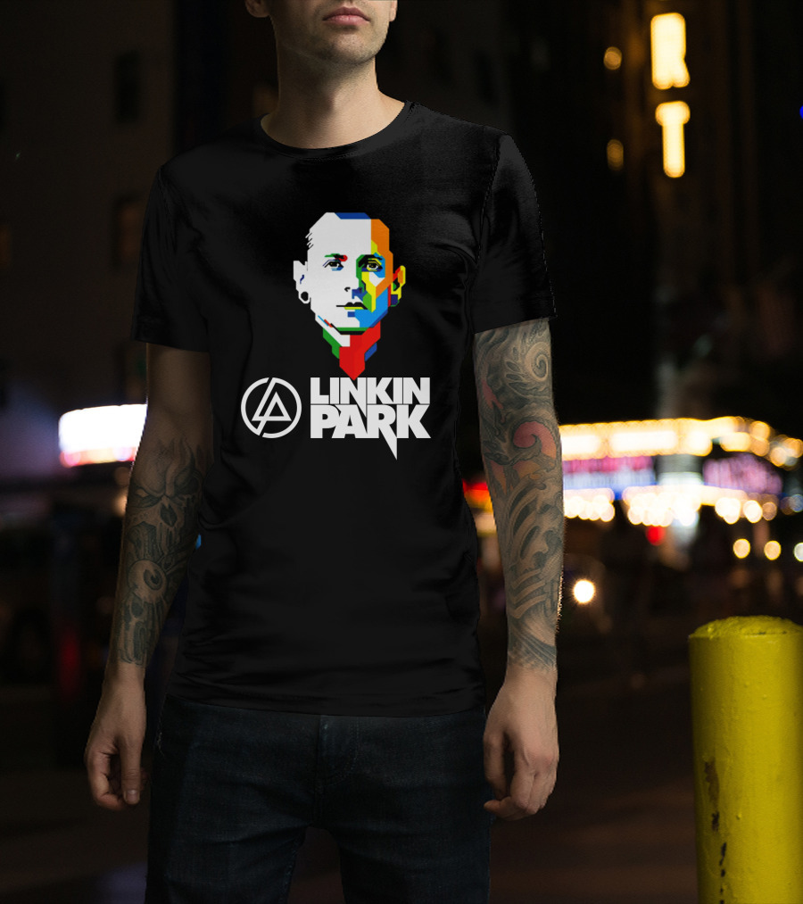 Linkin Park Colorful Face Logo And Iconic T-Shirt