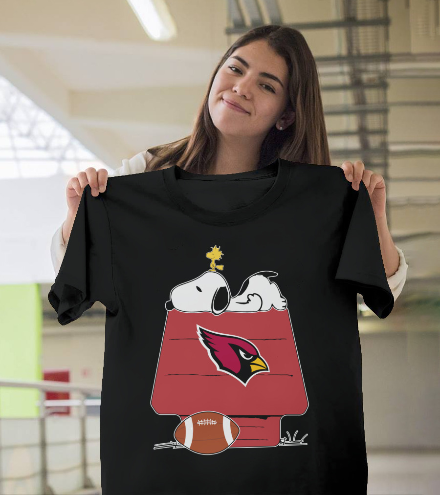 Arizona Cardinals Snoopy Woodstock Football House T-Shirt