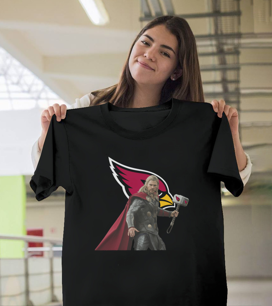 Arizona Cardinals Thor Crossover Featuring Iconic Team T-Shirt