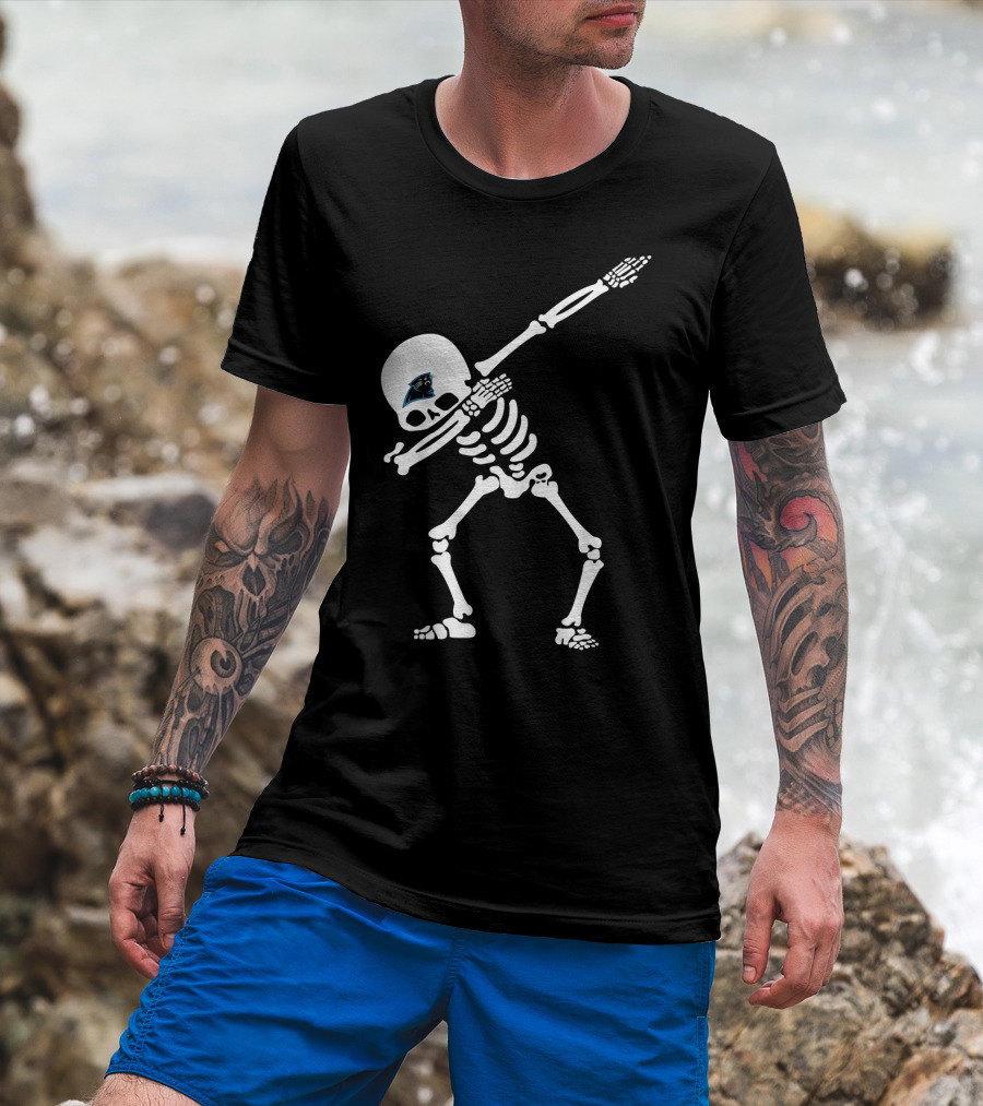 Carolina Panthers Skeleton Dabbing T-Shirt