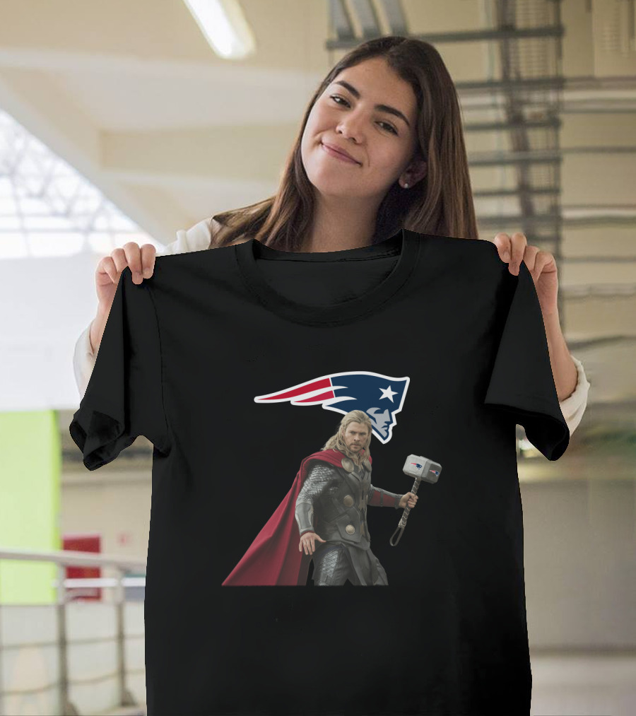 Patriots Thor Crossover Mjolnir Nfl Tribute T-Shirt