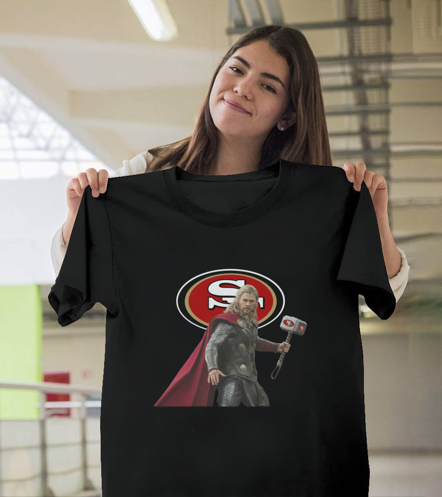 San Francisco 49ers Thor Collaboration Nfl Football T-Shirt