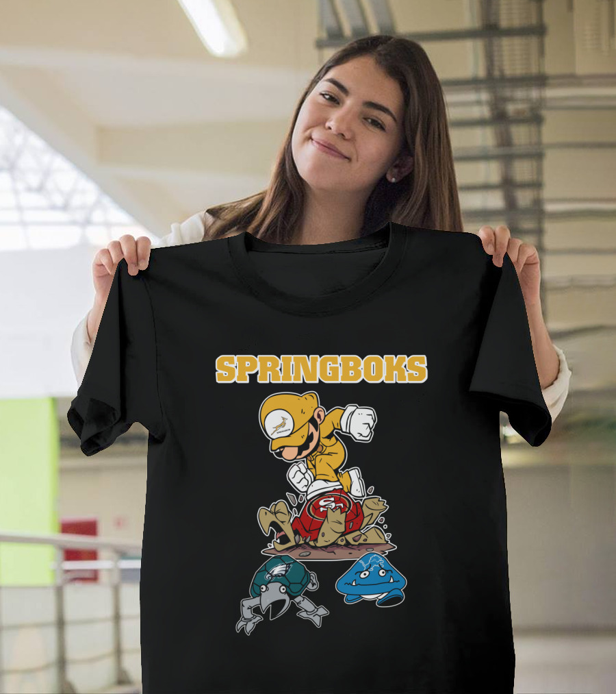 Springboks Jumping Character Over Enemies T-Shirt